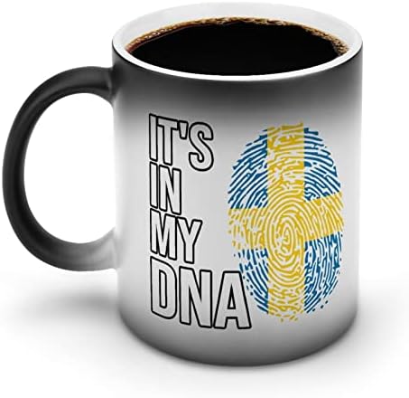 Benne van a DNS-Svédország Lobogója Kreatív Elszíneződés Kerámia Kávés Bögre Hő Változó Bögre Vicces Otthoni Iroda