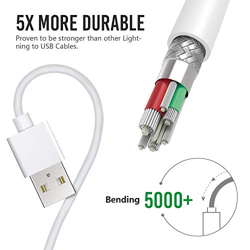 Atill iPhone Töltő 6Pack 3FT USB Lightning Kábel, Töltő Kábel Kompatibilis az iPhone 14/13/12/12Pro/12ProMax/11/11Pro/11Pro MAX/XS/XS
