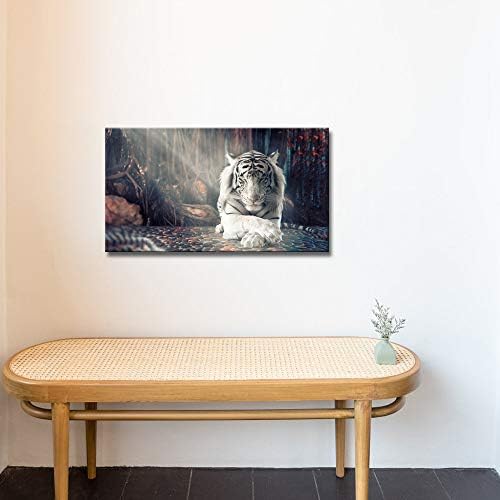 Derkymo Fehér Tigris Meditáció Képet Nyomtat, Vászon Állat Wall Art Zen Grafika, Festmény, Otthon Dekoráció Feszített, illetve