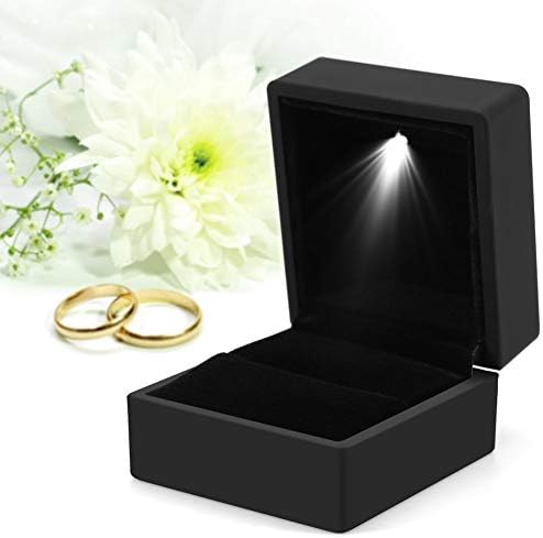Yosooo LED Világító Gyűrű Doboz Fülbevaló Gyűrű Ajándék Esetben jegygyűrű Ékszer Kijelző Csomagolás Szervező Tárolási Engedélyes