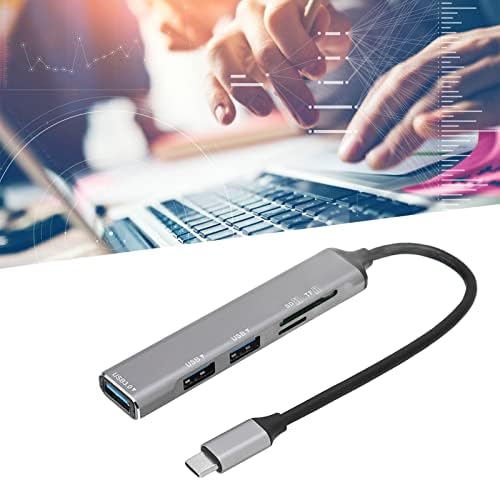 USB-C-Hub, 5 az 1-ben Plug and Play Típusú C-Hub Fém Elektronika C Típusú Dokkoló Állomás, USB C Adapter Otthoni Iroda, Utazási Kompatibilis