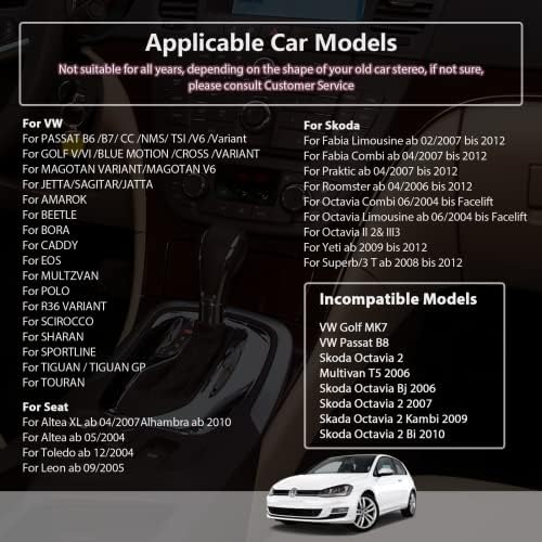 Android Autó Sztereó Rádió VW Jetta Golf Tiguan Passat Skoda Seat, Vezeték nélküli Apple Carplay Android Auto 7 érintőképernyő, Bluetooth