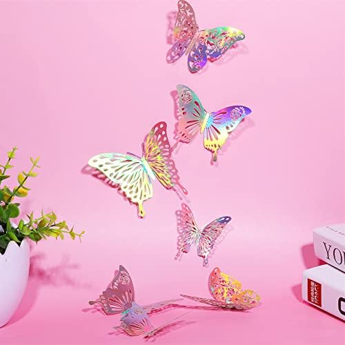 cobee 3D Csillogó Fali Matricák, 36 Pillangós Fali Matricák Bling Áttört Pillangós Fali Matricák Művészeti DIY Kézműves Pillangós