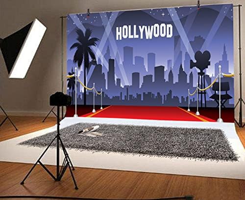 Hollywood Hátteret,Yeele 7x5ft Vörös Szőnyegen Hátterekkel, a Fotózás Este Fél Mutatják, Háttérben a Flash Film Este Színpadon Reflektorfényben