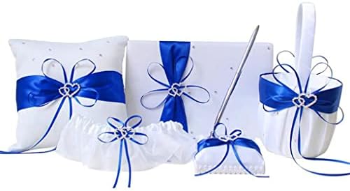 LEPSJGC Virág Lány Kosár Romantikus Esküvő Napján Gyűjtemény Kék Szatén Gyöngyös Bowknot Díszíteni (Szín : az ábrán Látható, Méret : Egy Méret)