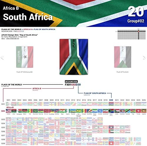 Sony Playstation 3-Superslim-Design Bőr zászló a Dél-Afrikai Matrica a Playstation 3-Superslim