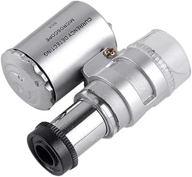 ZHUHW 60X Mini Zsebében Nagy Erő Mikroszkóp Szakmai Ékszerek Elismerését Mikroszkóp Hordozható LED-es UV-Nagyító