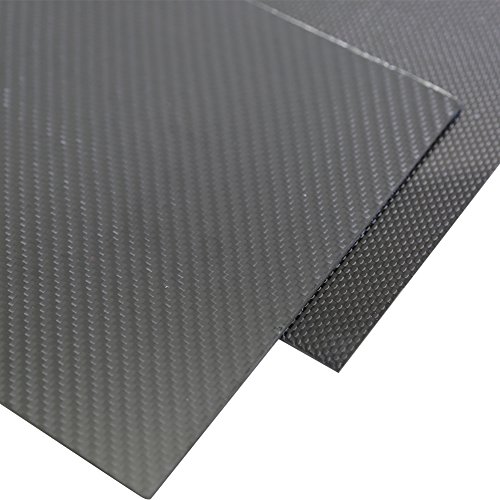SHINA 1db 2.5x400x500mm 3K - os Szén-Optikai Lemez, Panel, Lap, 2,5 mm-es Vastagság Grossy Felület