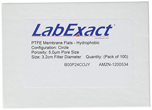 LabExact 1200534 PTFE Membrán Lakások, Hidrofób, 5.0 um, 3.2 cm (Csomag 100)