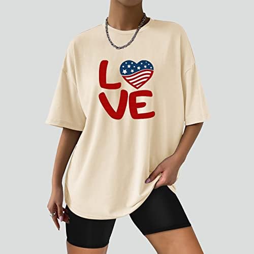 Túlméretezett póló Női 2023 Nyári Divat Maximum Függetlenség Napja Nyomtatás Póló, Alkalmi, Laza Tunika Tshirts