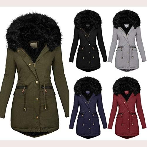 A téli Kabátok Női Plus Size Vastag Kabátok szőrmés Kapucni Meleg Kasmír Felsőruházat Nagy Gallér Parka Maximum