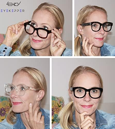 Eyekepper 10% megtakarítás 4 Csomag Túlméretes Olvasó Szemüveg, a Nők pedig 4 Csomag Női Nagyméretű Szögletes Design Olvasók +1.00