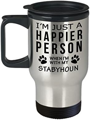 Kutya Szerető Utazási Bögre - Boldogabb Ember A Stabyhoun -Kisállat-Tulajdonos Mentő Ajándékok