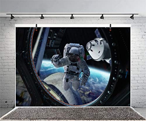 Leyiyi 5x3ft Űrhajós Dolgozik Hátteret Planetárium Banner űrállomás Univerzumban, fedezd fel Transzfer Űrhajó Aszteroida Utazási Fotó Háttér
