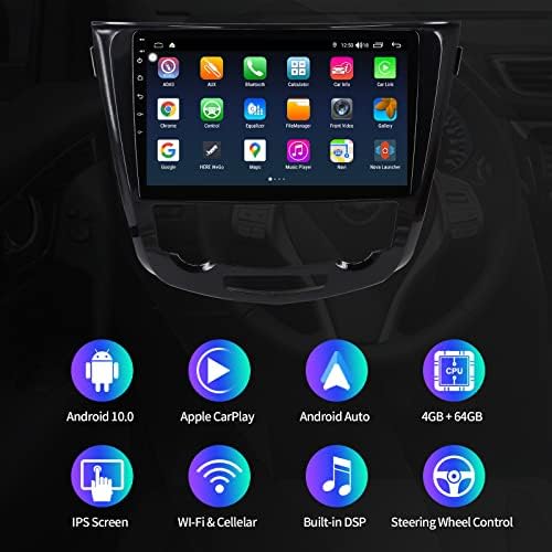 10-es Egységes Din Android 10.0 Autó Sztereó Nissan Rogue (Automatikus AC) 2014 2015 2017 2018, autórádió GPS Navigációs 4G Ram 64G