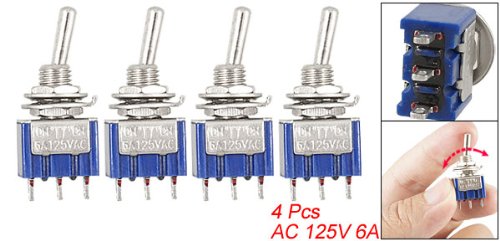 Amico 4 Db 125V AC 6A 3 Pin SPDT On/Off/On 3 Pozíció Mini Kapcsoló Kapcsoló Kék