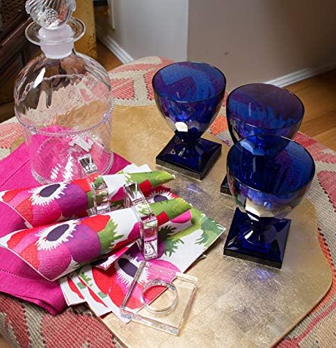 Műanyag Poharat Vízzel Szemüveg Víz Talpas Műanyag Boros pohár Üvegáru Készlet 6 Műanyag Szemüveg Kék 8.5 oz.