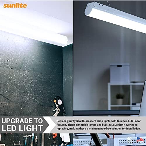 Sunlite 85356 3 ft. LED-es Garázs Lineáris magunkra kell tekerni Szalag Világítás Lámpatest, Mennyezeti süllyeszthető, 25 Watt, 5000