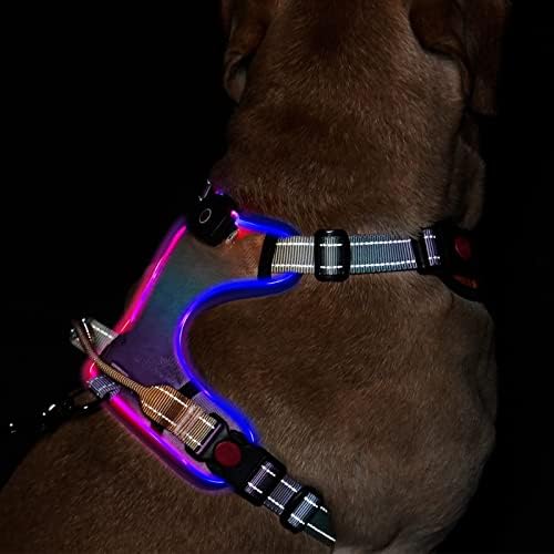 LED Fel a Kutya Hám: Fényvisszaverő Mellény Állítható Újratölthető, Nem,-Fojtsd meg a Pet Hám Könnyű Irányítani, Kezelni a Kicsi