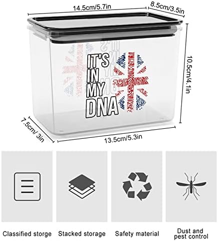 Benne van a DNS-Brit Zászló Műanyag Tároló Doboz, Élelmiszer-Tároló Tartályok szemhéjakkal rizsestál Lezárt Vödörbe Konyha Szervezet