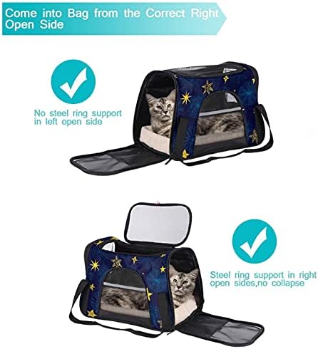 Kisállat Szállító Sárga Csillagok Kék Puha Hópelyhek Oldalas Pet Travel Fuvarozók számára a Macskák,Kutyák, Kiskutya, Kényelmes, Hordozható,