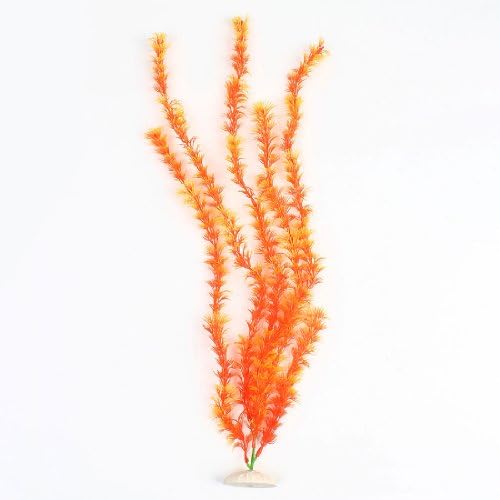 uxcell Műanyag akvárium Dekoráció Víz alatti Üzem, 50cm, Narancs
