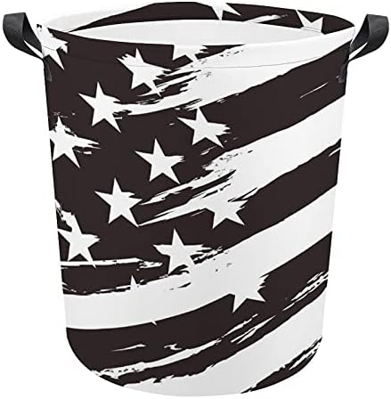 Amerikai Zászló Fekete-Fehér, Oxford Szövet, Szennyes Kosár fogantyúval Tároló Kosár a Játék Szervező Gyerek Szoba Óvoda Fürdőszoba