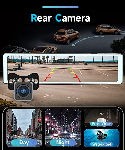 Tükör, fedélzeti Kamera Vezeték nélküli Apple Carplay Android Auto, 11.26 érintőképernyő, Tükör, Biztonsági Kamera Elől, tolatókamera,