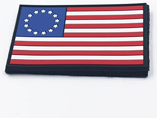Betsy Ross, az Amerikai Zászló 3x5 Szabadtéri Taktikai PVC Patch - 13 Csillagok Kolóniák Primitív USA Jelvény Varrni A Foltok