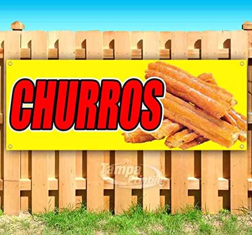 Churros Banner 13 oz | Nem-Szövet | nagy teherbírású Pvc Egyoldalas Fém Fűzőlyukak