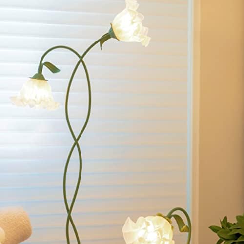 MGWYE Klasszikus Rusztikus állólámpa Krém Bell Orchidea asztali Lámpa Hálószoba Lámpa Nappali Virág Álló Lámpa