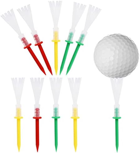 Vin Szépség 10db Golf Pólók Műanyag Póló, Színes Műanyag Tees a Golf, 3.26 hüvelyk Tartós Golf Pólók, Műanyag Golf Pólók Golf-Tartozékok(Zöld/Piros/Sárga)