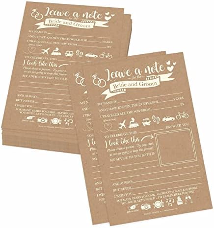 25 Kraft Mad-Lib-Esküvői Tanácsadás Kártya, 24 Esküvői Köszönöm Jegyzetek Üres Belül, Alternatív Esküvői vendégkönyv, Esküvői ajándékok Játékok