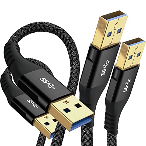 USB-USB Kábel [2-Pack, 6.6 ft], AviBrex USB 3.0 A-A Kábel Típusú Férfi-A Típusú Férfi az Adatátvitel Kompatibilis Merevlemez,Laptop,DVD
