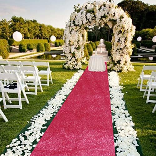 ROMANKAS Forró Rózsaszín Folyosón Futó Esküvői Szertartás 2x15 FT Bársony Runer Esküvői Oltárhoz Sétány Szőnyeg Futó Szőnyeg Felvételeket