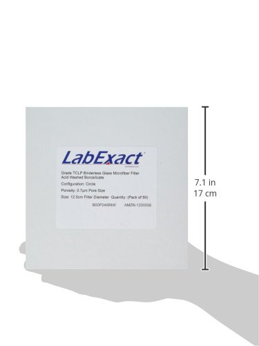 LabExact 1200556 Fokozatú TCLP Savval Mosott Üveg Mikroszálas Szűrő, Binderless Boroszilikát Üveg, a 0,7 µm, 12,5 cm (Csomag 50)
