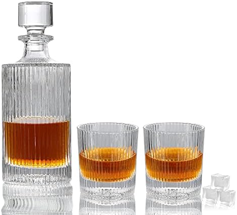 Whiskys Üveget Meghatározott Ajándékok Férfiaknak, 27 oz Italos Üveget, 2 ivópohár Ajándék Doboz, Kristály Palack Meghatározza