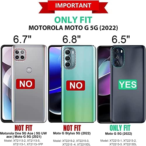 NZND Esetben a Motorola Moto G 5G (2022) együtt Edzett Üveg kijelző Védő fólia (Maximális Lefedettség), övcsipesz Tok, Beépített Állvány, Nehéz