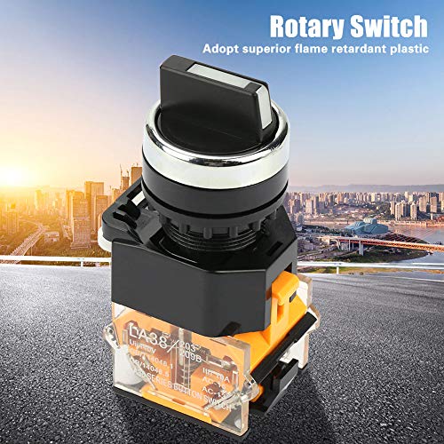 Pillanatnyi Rotary Selector LA38-11BX22 Mini 2 Pozíció Önálló visszaállítása Rotary Switch Pillanatnyi Kapcsoló 22mm Szerelési Furat Átm