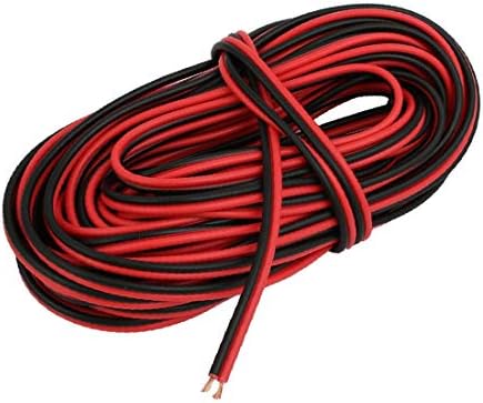 X-MOSÁS RAGÁLYOS 0.5mm2 Beltéri Kültéri PVC Szigetelt Elektromos Huzal Kábel, Fekete, Piros, 12 Méter(0.5mm2 Kábel, de alambre eléctrico