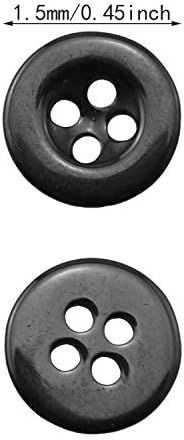 WHYHKJ 100-as Kerek Fekete Gyanta Gombot 11.5 mm, 4 Lyuk Varrás Gomb Ruhadarab DIY Varrás Ruházati Kiegészítők