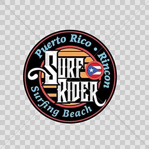 Vinyl Matrica, Matricák Utazási Surf Puerto Rico Rincon Beach Zátony Szörfdeszka Nyári Utazás Nyaralás Üdülés Hullámok tenger, Extrém