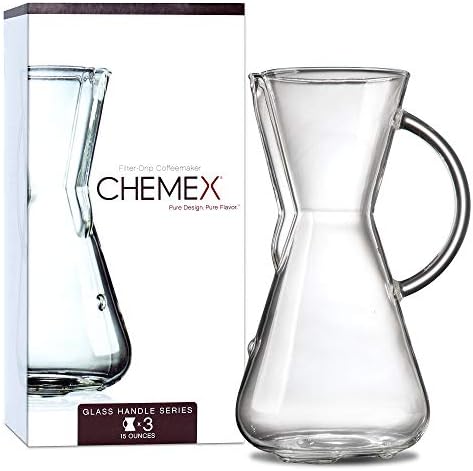 Chemex Pour-Át Üveg Kávéfőző - Üveg Kezelni Sorozat - 3-Kupa - Exkluzív Csomagolás
