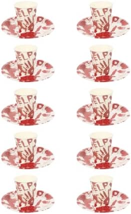 Veemoon 2 db Lemezek Eldobható pohár, Tányér Piros Foltos Kit Kellékek Dekoráció Parti Nyomtatott Csésze Nyomatok Étkészlet Tablewares Kéznyomok