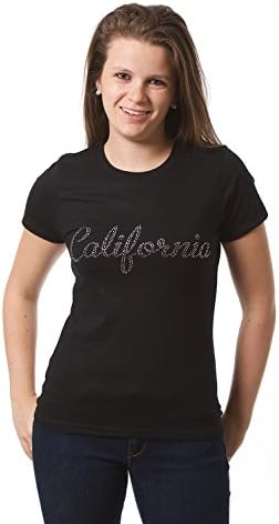 A nők Kaliforniai Tee Újdonság Ajándéktárgy Póló Díszítő Strasszos Design