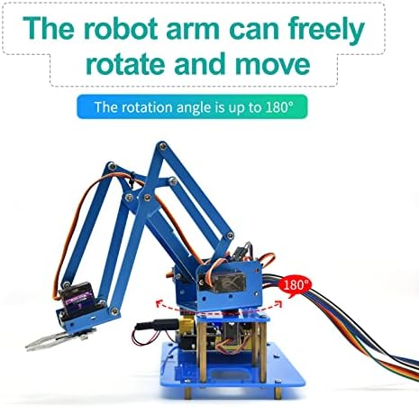 KEYESTUDIO Robot Kar Starter Kit Arduino,4DOF Elektronikus Kódolás Robotika Kar DIY Állítsa be a Gyerekek, a Felnőttek Tanulni,
