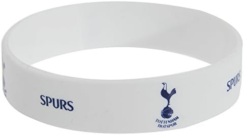 A Tottenham Hotspur FC Hivatalos Egyetlen Gumi Labdarúgó Crest Csuklópánt (Egy Méret) (Fehér)
