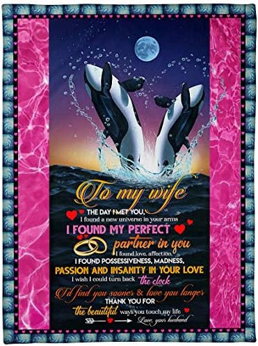 Cholyme LLC Neve Takaró, Flanel Takaró, hogy A Feleségem Delfin Szeretlek Személyre szabott Takaró Baba, Gyerekek, Felnőttek, Anya,