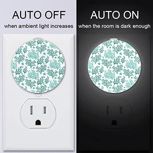 2 Csomag Plug-in Éjjeli LED-es Éjszakai Fény, az Alkonyat-hogy-Hajnal Érzékelő Gyerek Szoba, Gyerekszoba, Konyha, Előszoba Zöld