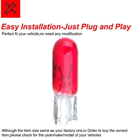 cciyu T5 17 86 206-Os Halogén Izzót műszerfalon Nyomtávú Dash Lámpa,20 Csomag (piros)